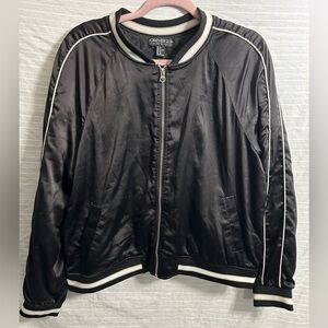 Forever 21 Women’s Bomber Jacket Embroidered “California” Black Zip Size 1X